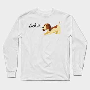 brown dog ouch design Long Sleeve T-Shirt